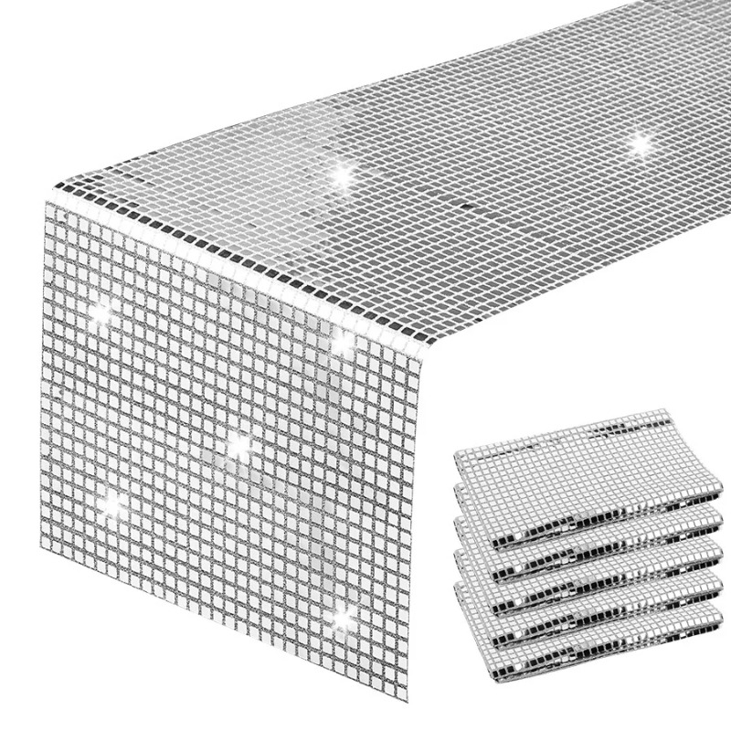 Table Runner Sequin - Błyszczący cekinowy bieżnik na stół, metaliczny