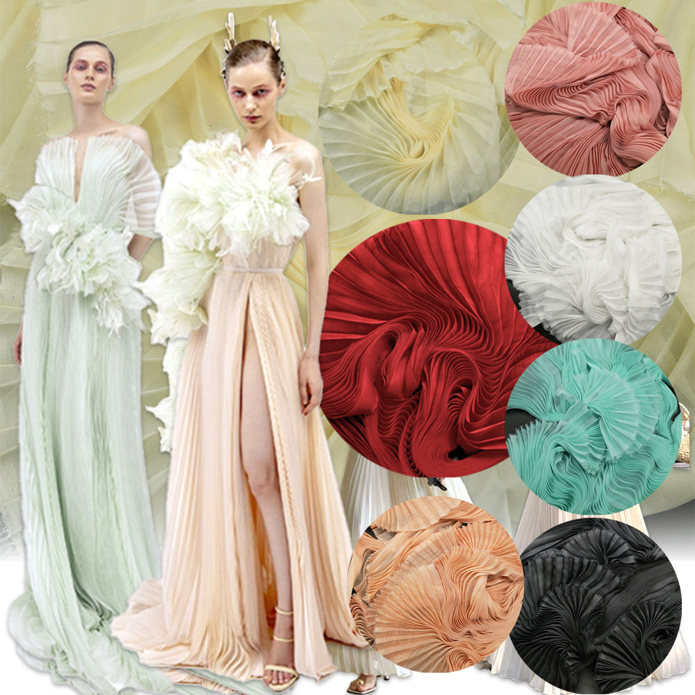 Chair Sash Organza - Tkanina szyfonowa organza plisowana, lekka, 145x100cm,