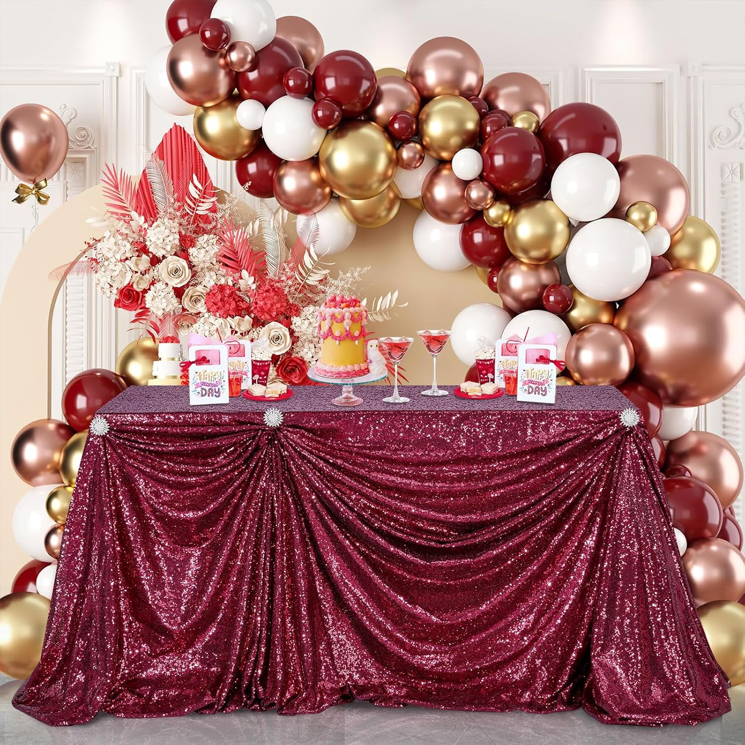 Obrus z cekinami w kolorze bur – Table Runner Sequin recenzja i cena
