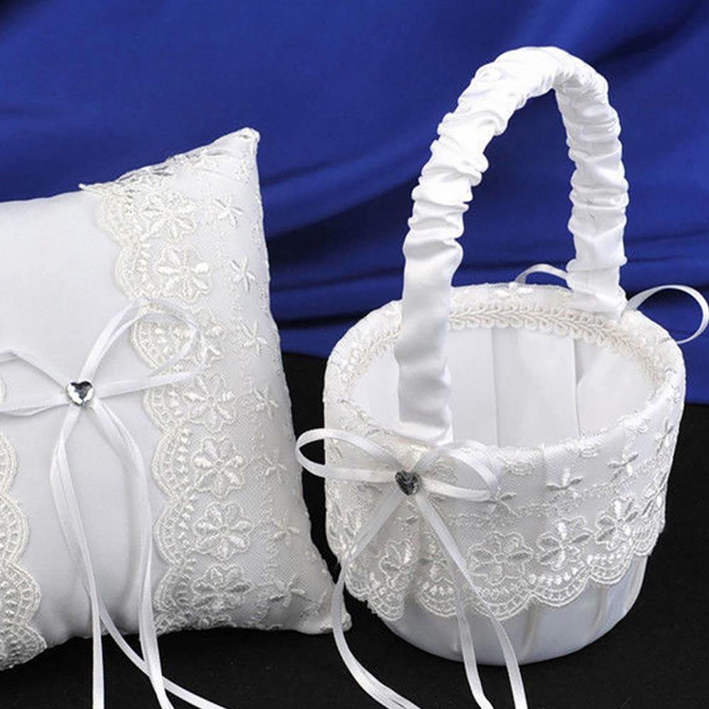 Romantyczny kwiat perła kokard – Flower Girl Basket recenzja i cena
