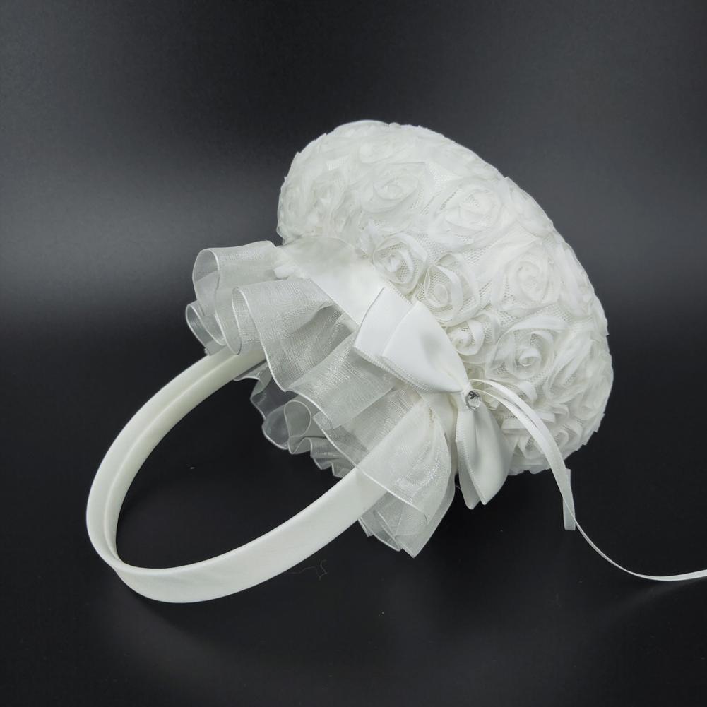 Romantyczny kwiat perła kokard – Flower Girl Basket recenzja i cena