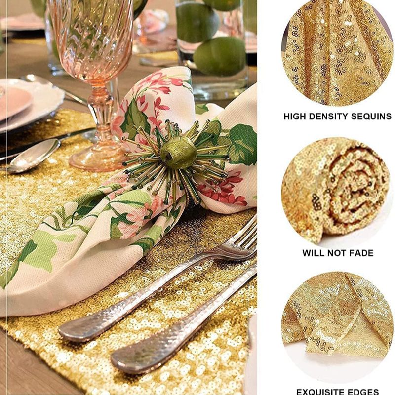 Błyszczący obrus ze złotymi ce – Table Runner Sequin recenzja i cena