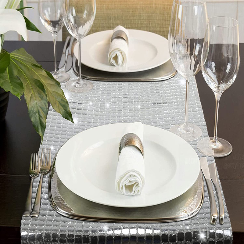 Błyszczący lustrzany złoty/sre – Table Runner Sequin recenzja i cena